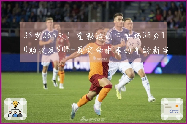 35岁266天！霍勒迪创下单场35分10助攻及90%+真实命中率的年龄新高纪录